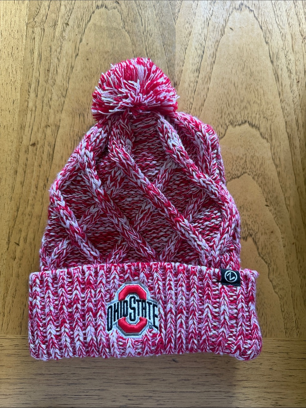 Kids Pom Beanie - Red/White